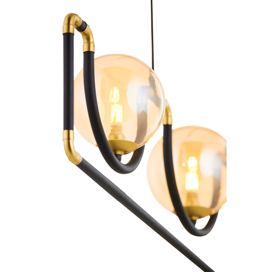 Jupiter 1989 - Lámpara de araña HANZA 3xG9/10W/230V negro/dorado/beige