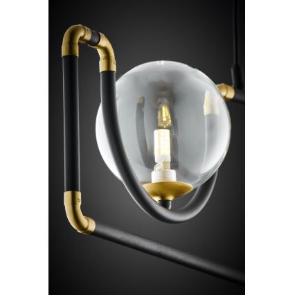 Jupiter 1990 - Lámpara de araña con cable HANZA 3xG9/10W/230V negro/dorado