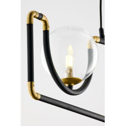 Jupiter 1990 - Lámpara de araña con cable HANZA 3xG9/10W/230V negro/dorado