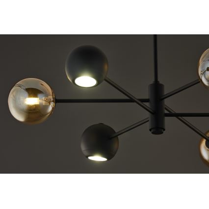 Jupiter 1993 - Lámpara colgante MOKA 3xGU10/10W/230V + 3xG9/10W/230V negro/beige