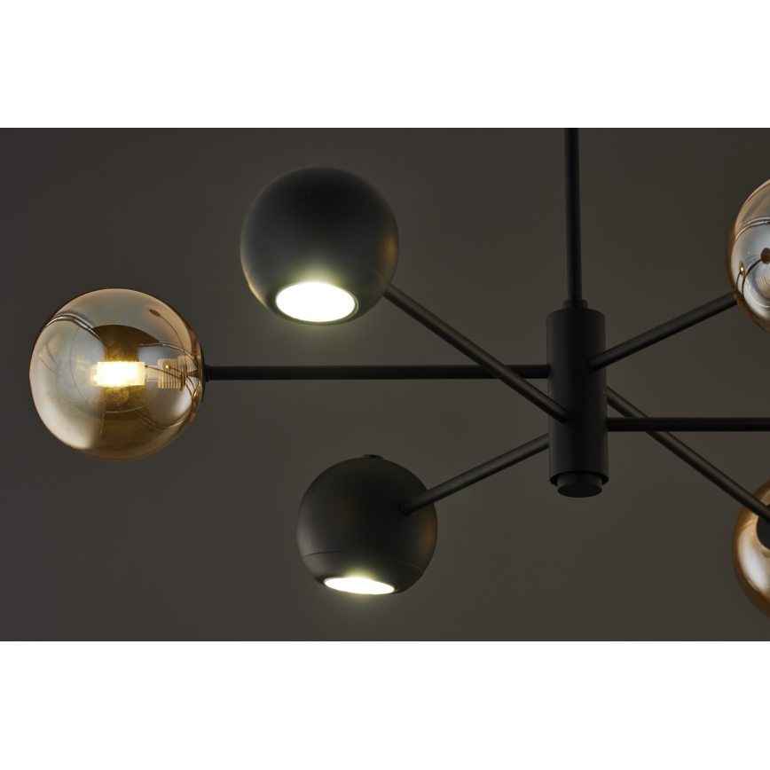 Jupiter 1993 - Lámpara colgante MOKA 3xGU10/10W/230V + 3xG9/10W/230V negro/beige