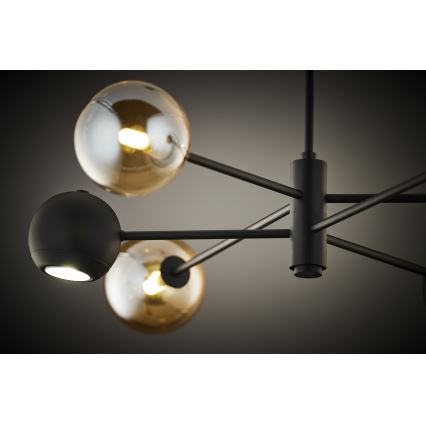 Jupiter 1993 - Lámpara colgante MOKA 3xGU10/10W/230V + 3xG9/10W/230V negro/beige