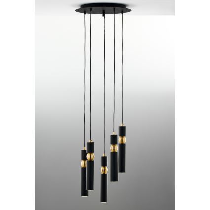 Jupiter 2014 - Lámpara colgante ALAS 5xGU10/10W/230V negro/dorado