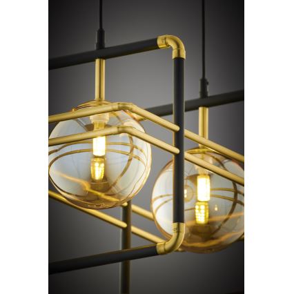 Jupiter 2026 - Lámpara colgante FIORI 2xG9/10W/230V negro/dorado/beige