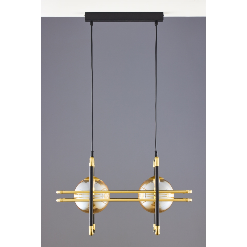 Jupiter 2026 - Lámpara colgante FIORI 2xG9/10W/230V negro/dorado/beige