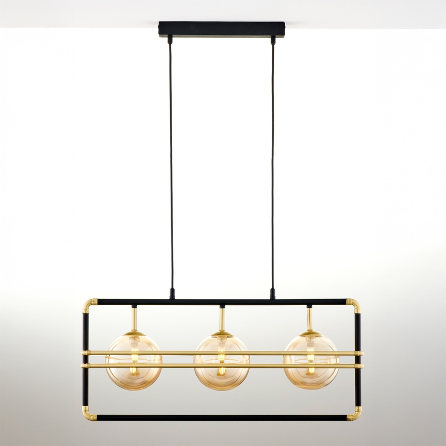 Jupiter 2027 - Lámpara colgante FIORI 3xG9/10W/230V negro/dorado/beige