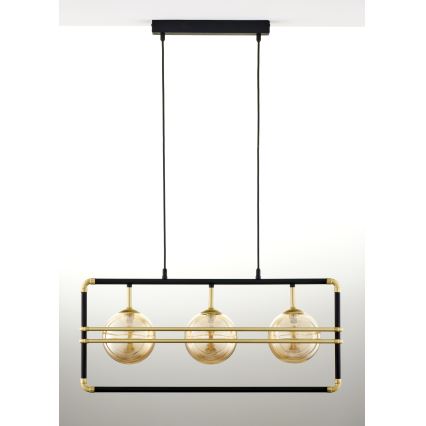Jupiter 2027 - Lámpara colgante FIORI 3xG9/10W/230V negro/dorado/beige
