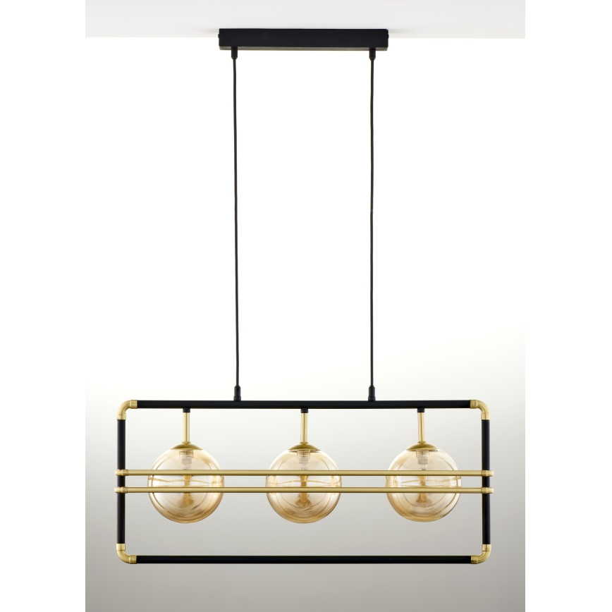Jupiter 2027 - Lámpara colgante FIORI 3xG9/10W/230V negro/dorado/beige