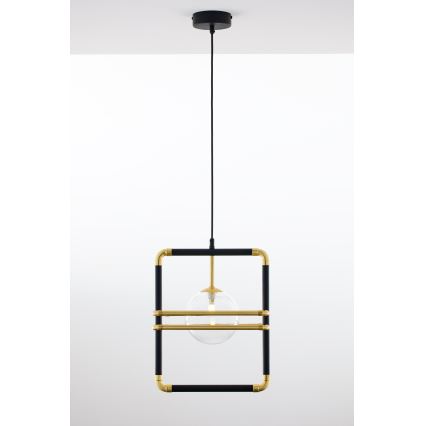 Jupiter 2028 - Lámpara colgante FIORI 1xG9/10W/230V negro/dorado/transparente