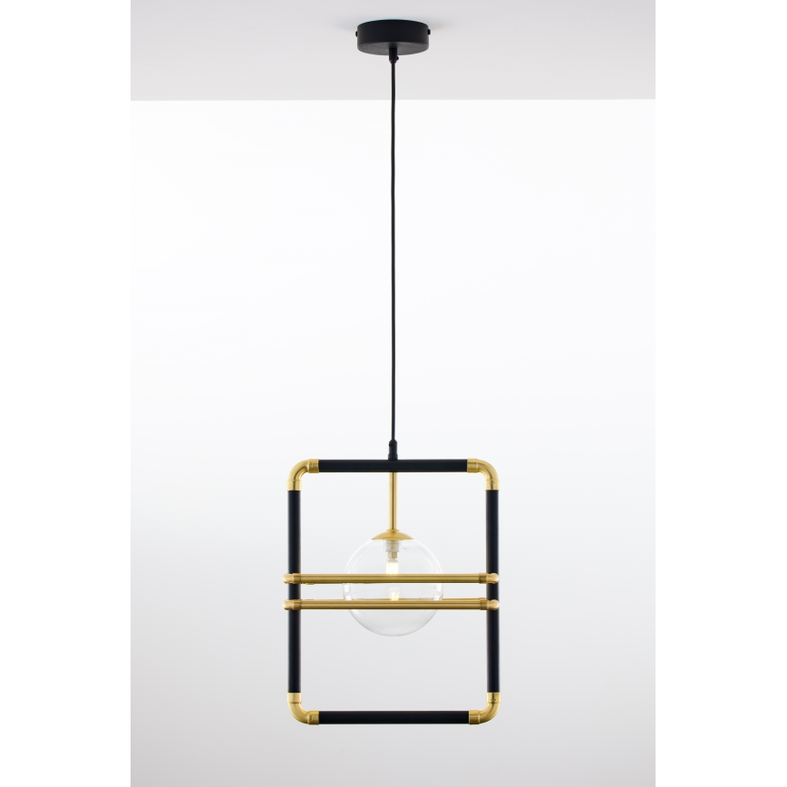 Jupiter 2028 - Lámpara colgante FIORI 1xG9/10W/230V negro/dorado/transparente