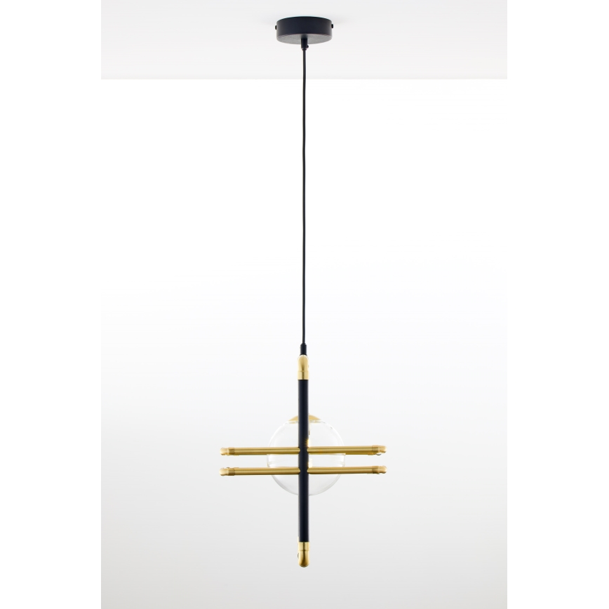 Jupiter 2028 - Lámpara colgante FIORI 1xG9/10W/230V negro/dorado/transparente