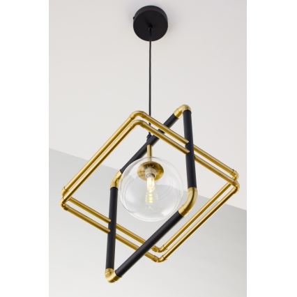 Jupiter 2028 - Lámpara colgante FIORI 1xG9/10W/230V negro/dorado/transparente