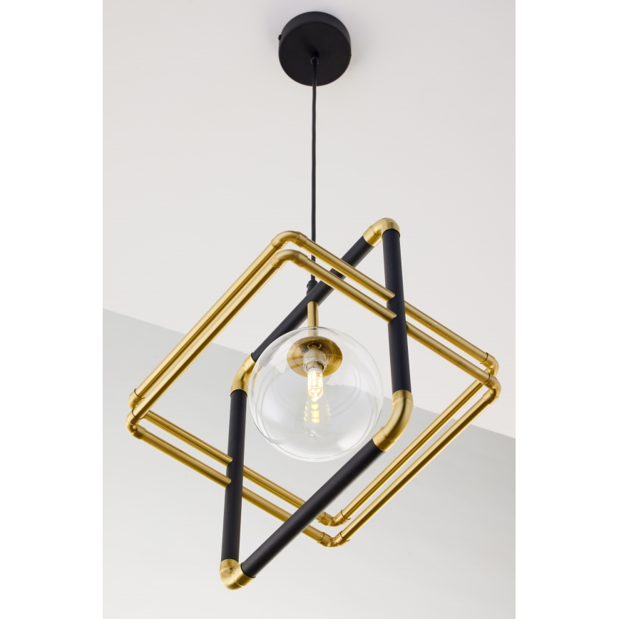 Jupiter 2028 - Lámpara colgante FIORI 1xG9/10W/230V negro/dorado/transparente