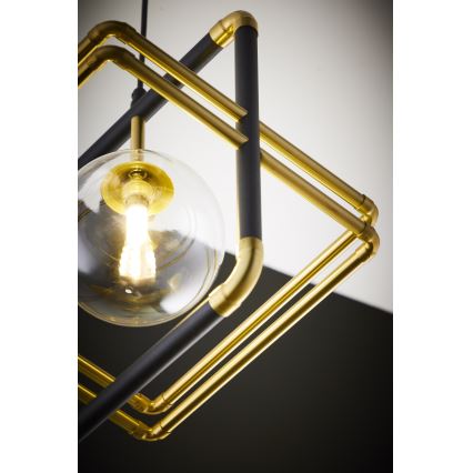 Jupiter 2028 - Lámpara colgante FIORI 1xG9/10W/230V negro/dorado/transparente