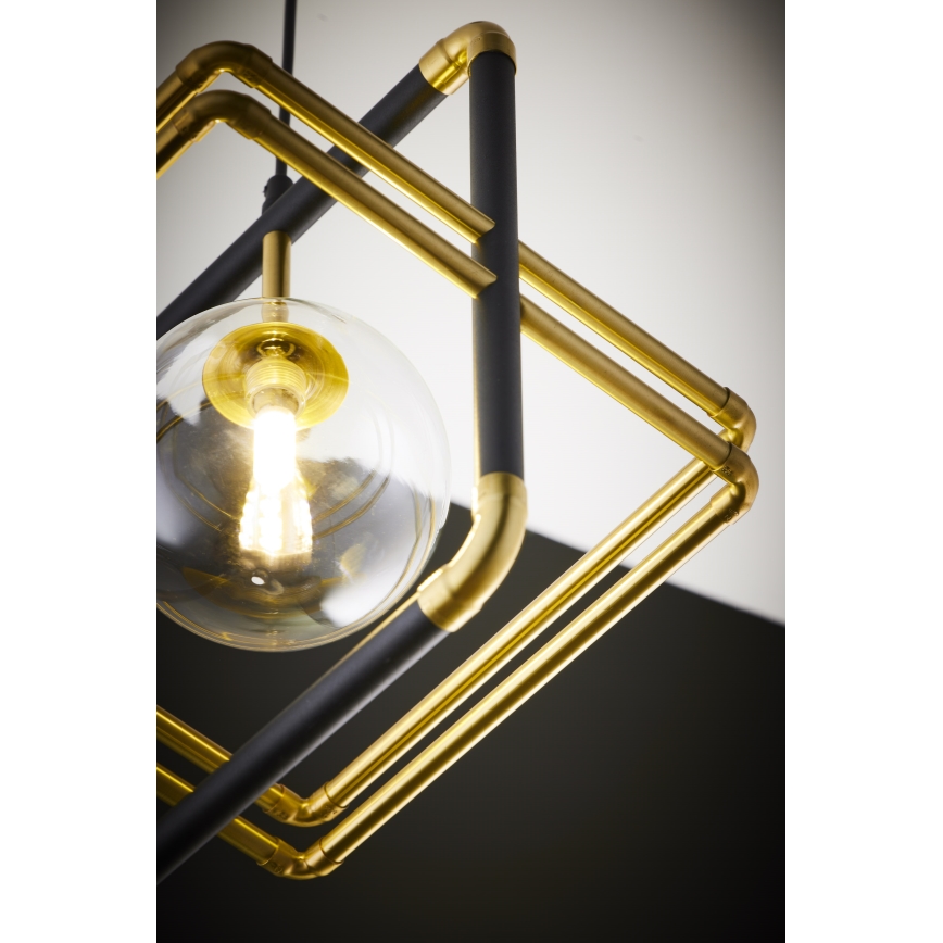 Jupiter 2028 - Lámpara colgante FIORI 1xG9/10W/230V negro/dorado/transparente
