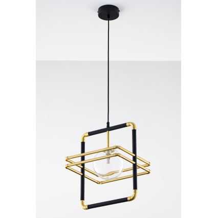 Jupiter 2028 - Lámpara colgante FIORI 1xG9/10W/230V negro/dorado/transparente