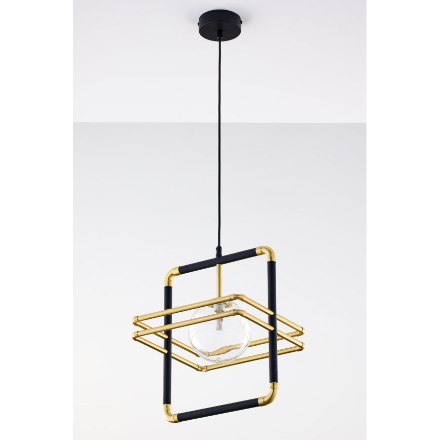 Jupiter 2028 - Lámpara colgante FIORI 1xG9/10W/230V negro/dorado/transparente