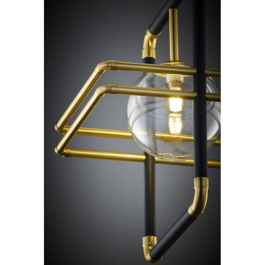 Jupiter 2028 - Lámpara colgante FIORI 1xG9/10W/230V negro/dorado/transparente