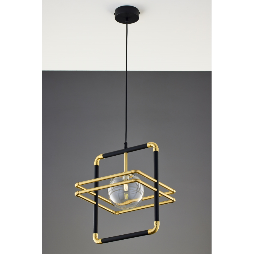 Jupiter 2028 - Lámpara colgante FIORI 1xG9/10W/230V negro/dorado/transparente