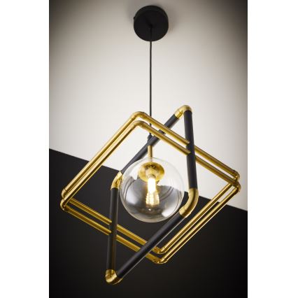 Jupiter 2028 - Lámpara colgante FIORI 1xG9/10W/230V negro/dorado/transparente