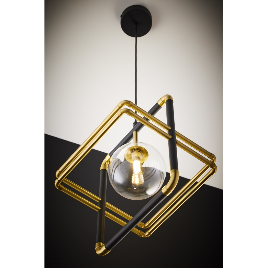 Jupiter 2028 - Lámpara colgante FIORI 1xG9/10W/230V negro/dorado/transparente