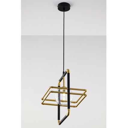 Jupiter 2028 - Lámpara colgante FIORI 1xG9/10W/230V negro/dorado/transparente