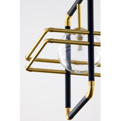 Jupiter 2028 - Lámpara colgante FIORI 1xG9/10W/230V negro/dorado/transparente