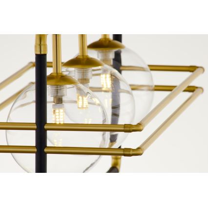 Jupiter 2030 - Lámpara colgante FIORI 3xG9/10W/230V negro/dorado/transparente