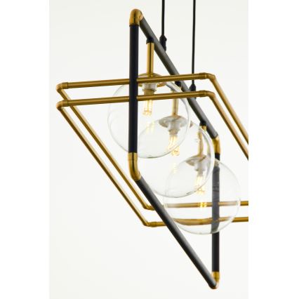 Jupiter 2030 - Lámpara colgante FIORI 3xG9/10W/230V negro/dorado/transparente