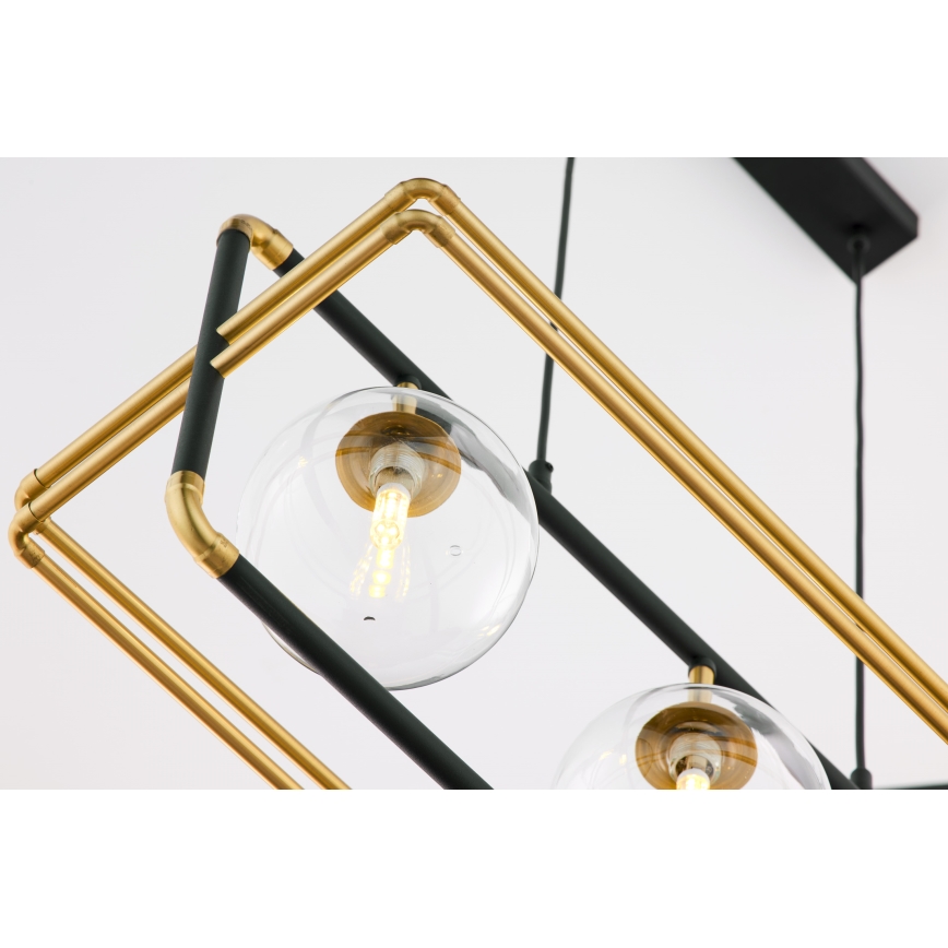 Jupiter 2030 - Lámpara colgante FIORI 3xG9/10W/230V negro/dorado/transparente