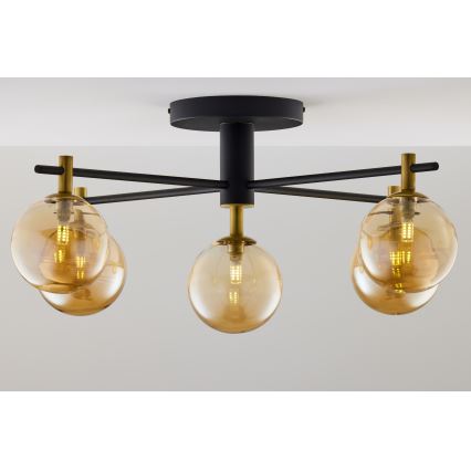 Jupiter 2032 - Lámpara de techo FIGARO 5xG9/10W/230V negro/dorado/beige