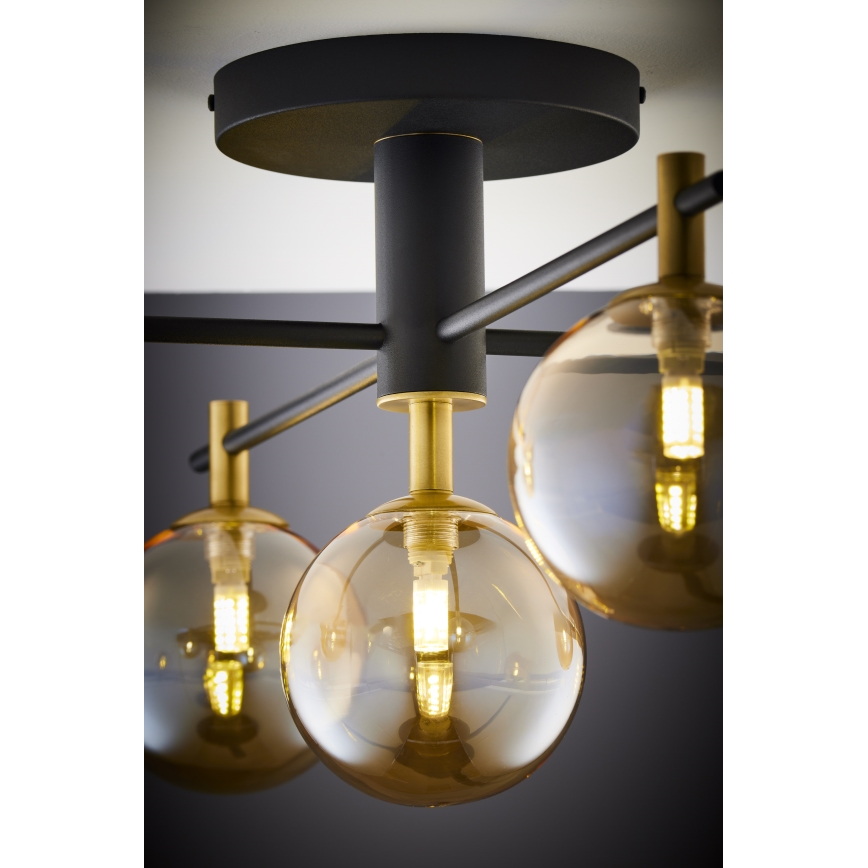 Jupiter 2032 - Lámpara de techo FIGARO 5xG9/10W/230V negro/dorado/beige