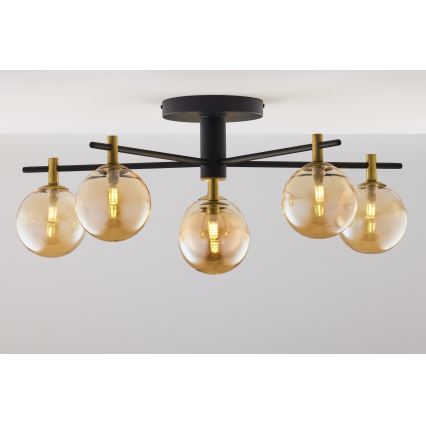 Jupiter 2033 - Lámpara de techo FIGARO 6xG9/10W/230V negro/dorado/beige