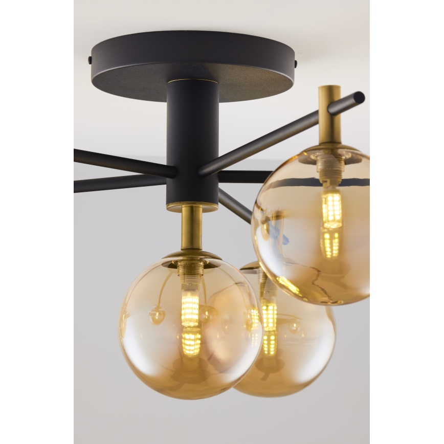 Jupiter 2033 - Lámpara de techo FIGARO 6xG9/10W/230V negro/dorado/beige