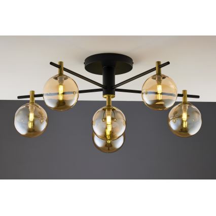 Jupiter 2033 - Lámpara de techo FIGARO 6xG9/10W/230V negro/dorado/beige