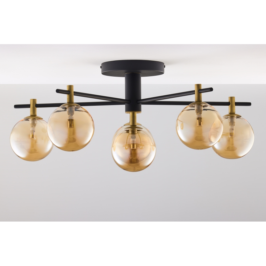 Jupiter 2033 - Lámpara de techo FIGARO 6xG9/10W/230V negro/dorado/beige