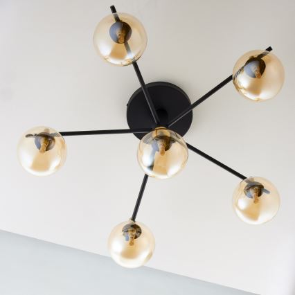 Jupiter 2033 - Lámpara de techo FIGARO 6xG9/10W/230V negro/dorado/beige