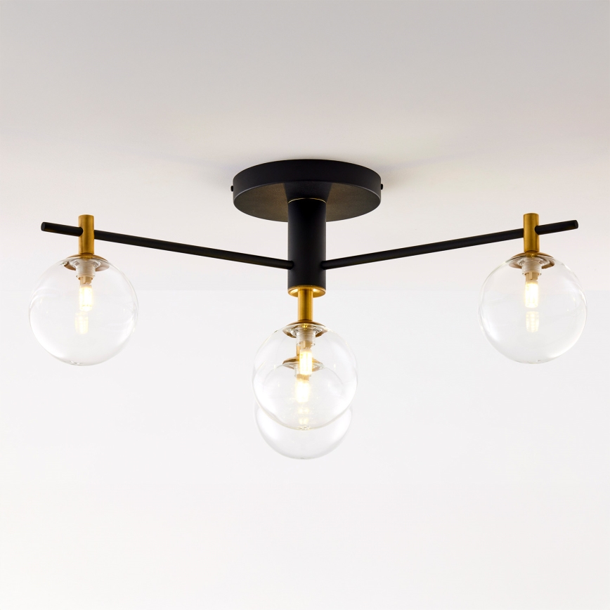 Jupiter 2034 - Lámpara de techo FIGARO 4xG9/10W/230V negro/dorado/beige/transparente