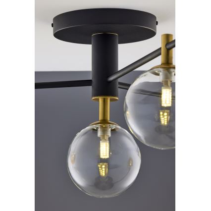 Jupiter 2034 - Lámpara de techo FIGARO 4xG9/10W/230V negro/dorado/beige/transparente
