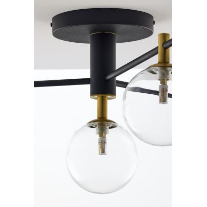 Jupiter 2034 - Lámpara de techo FIGARO 4xG9/10W/230V negro/dorado/beige/transparente