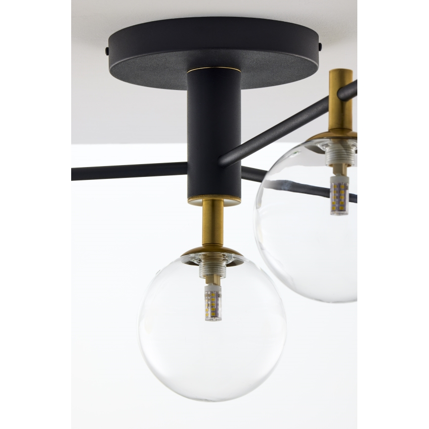 Jupiter 2034 - Lámpara de techo FIGARO 4xG9/10W/230V negro/dorado/beige/transparente