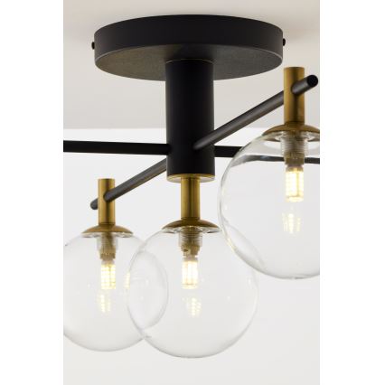 Jupiter 2035 - Lámpara de techo FIGARO 5xG9/10W/230V negro/dorado/beige/transparente