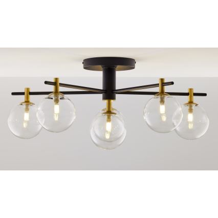 Jupiter 2036 - Lámpara de techo FIGARO 6xG9/10W/230V negro/dorado/beige/transparente