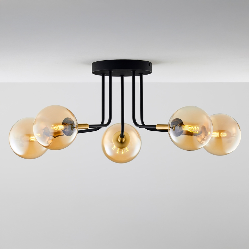 Jupiter 2038 - Lámpara colgante BURANO 5xG9/10W/230V negro/dorado/beige