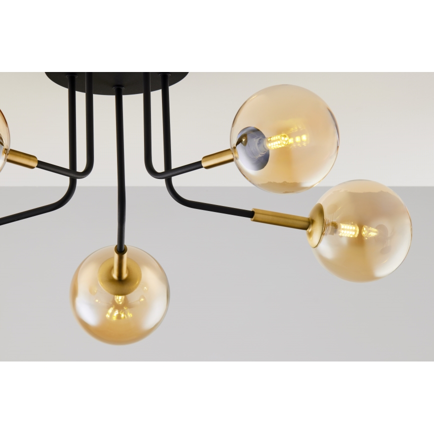 Jupiter 2038 - Lámpara colgante BURANO 5xG9/10W/230V negro/dorado/beige
