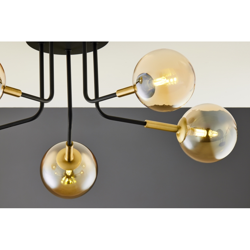 Jupiter 2038 - Lámpara colgante BURANO 5xG9/10W/230V negro/dorado/beige