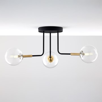 Jupiter 2039 - Lámpara colgante BURANO 3xG9/10W/230V negro/dorado/transparente