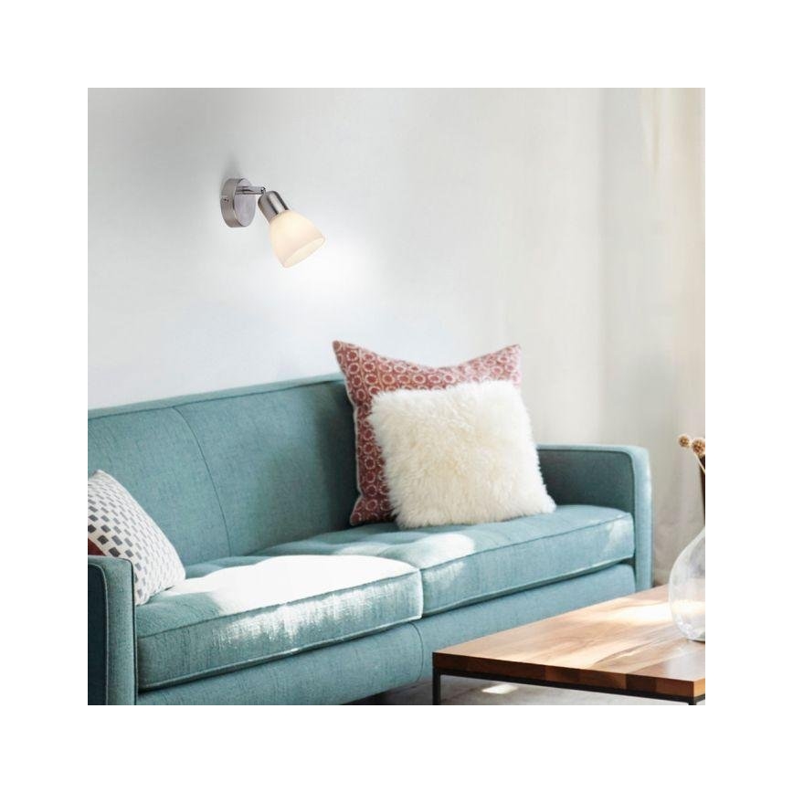JUST LIGHT. 11951-55 - Foco de pared KARO 1xE14/40W/230V cromo mate