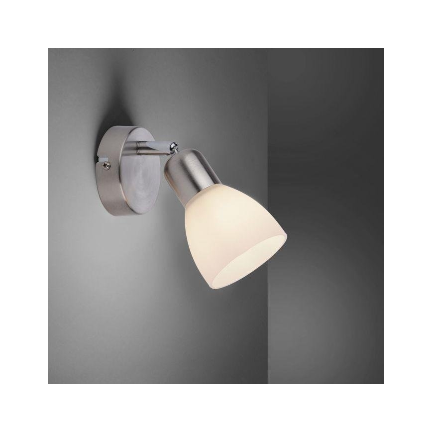 JUST LIGHT. 11951-55 - Foco de pared KARO 1xE14/40W/230V cromo mate