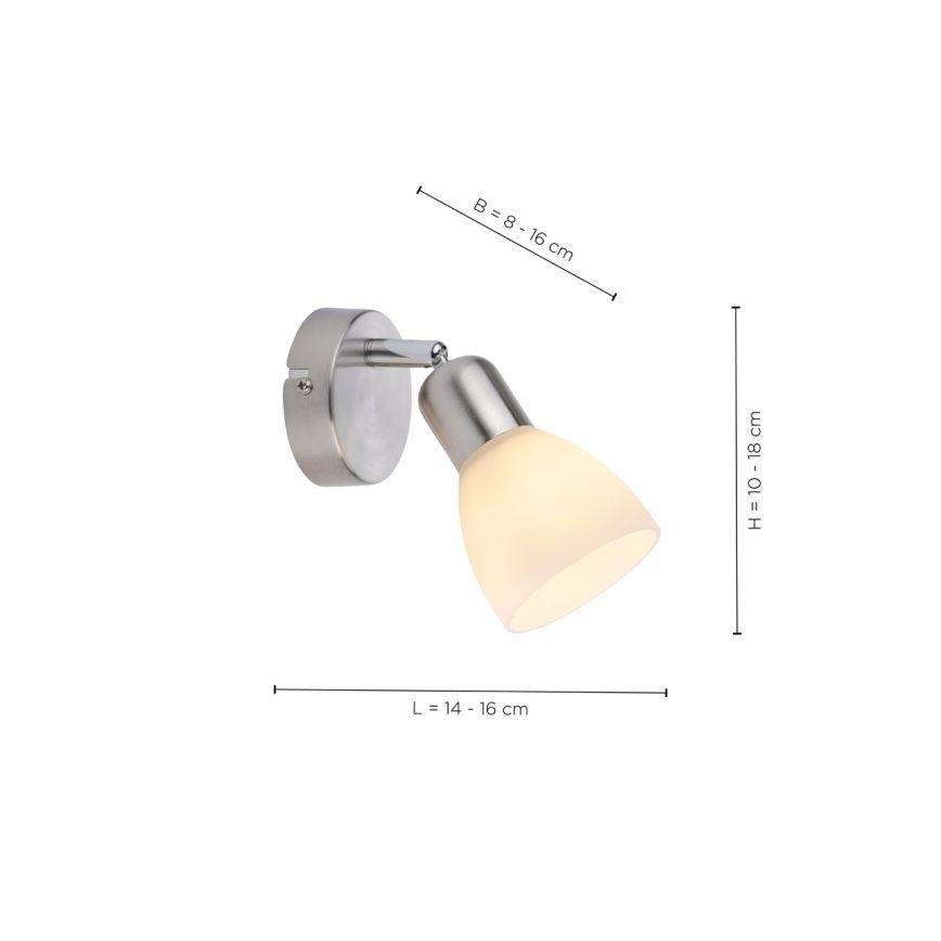 JUST LIGHT. 11951-55 - Foco de pared KARO 1xE14/40W/230V cromo mate